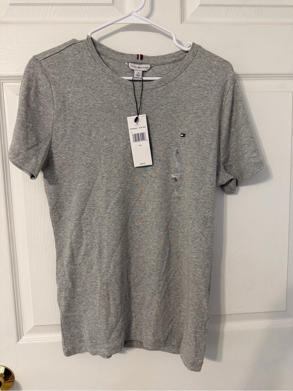 Tommy Hilfiger Women's Short-Sleeve Crew Tee - Light Gray